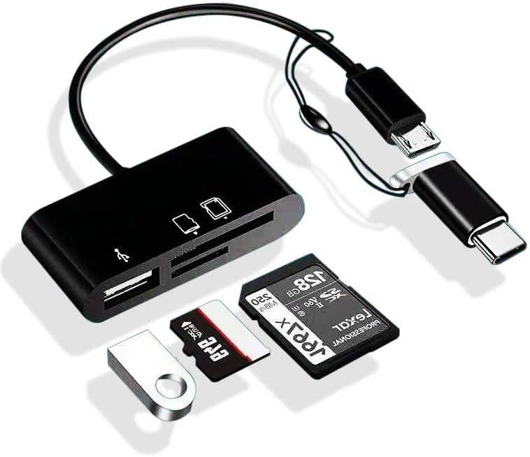 Type-C Micro Usb 3in1 Sd Micrsd Kart Okuyucu Otg Çevirici Kablosu
