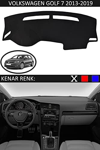 Torpido Koruma Halısı Siyah Kenar Renk Siyah Golf 7 2013-2019 ile uyumlu