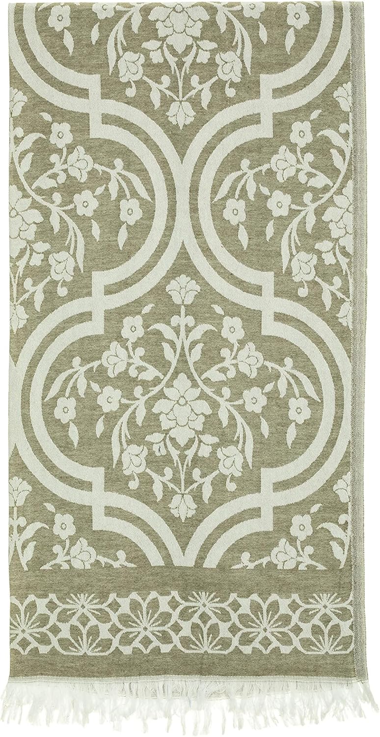 Yeşil Damask Desen Pamuk