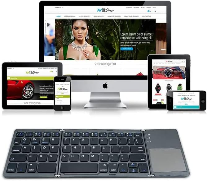 Bluetooth Klavye 3 Katmanlı Katlanabilir Portatif Taşınabilir Şık Ve Kullanışlı Dokunmatik Yüzeye Sahip Klavye Windows//IOS/Smart TV B033
