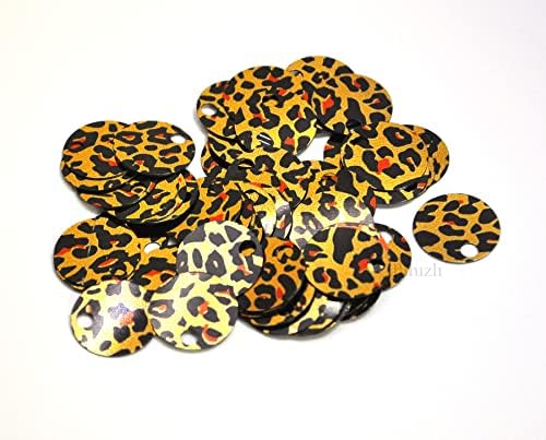 Çanta Pulu, Patik Pulu (10 Gram) 20 mm Leopar Desenli Altın Renk
