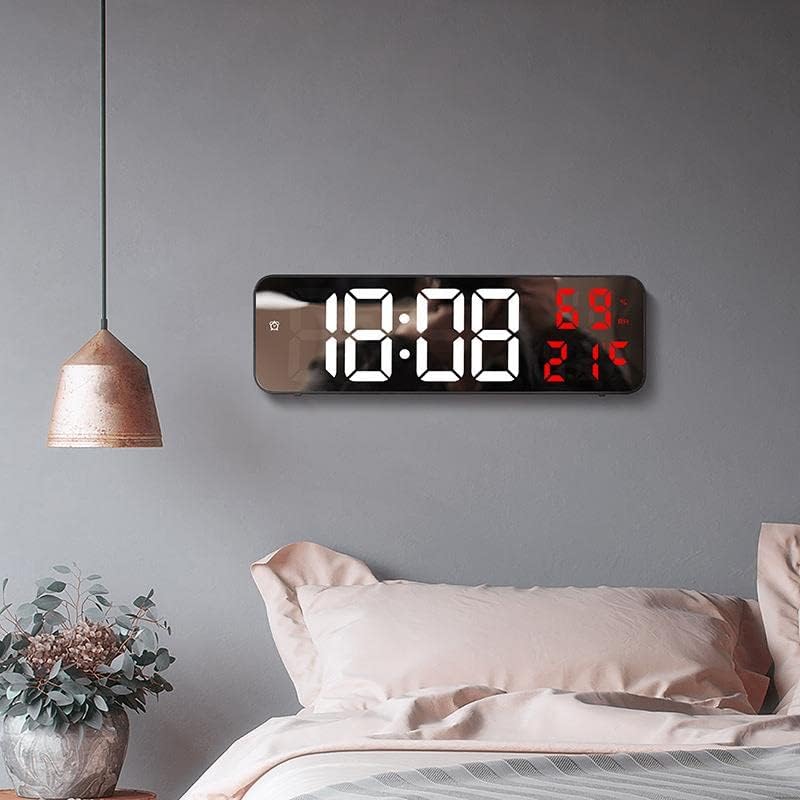 Alternative view of Nem ölçer Dereceli LED Duvar ve Masa Alarm Saati Kırmızı