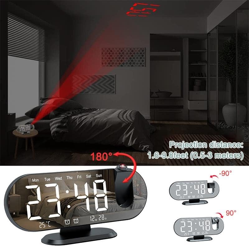 Projeksiyon Çift Alarm Dereceli LED Masa Saati