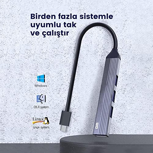 Alternative view of DM CHB057 USB Type-C to 4 Portlu 3*USB 2.0 1*USB 3.0 Hub Çoklayıcı 1 Metre
