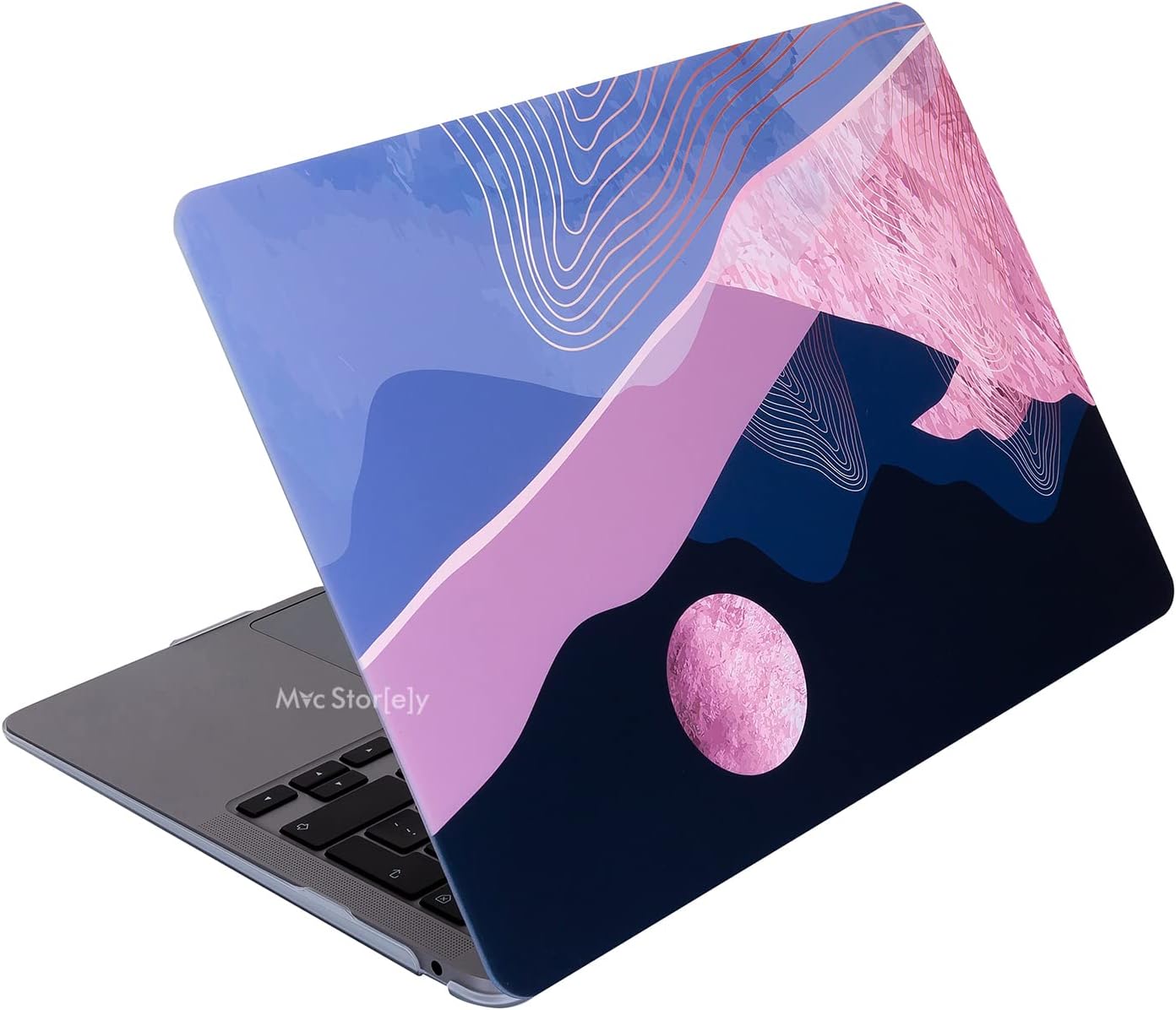 Alternative view of MacBook Air 13 inç Kılıf (2018–2020) A1932 A2179 A2337 M1 Uyumlu | Desenli Sert Kapak Kılıf, Mat Yüzey, Çizilmeye Dayanıklı, Sararmayan Koruma Pembe