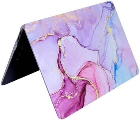 Alternative view of MacBook Air 13 inç Kılıf ID Uyumlu M1/Intel Sert Kapak TPU Lazer Baskılı Mermer Desen İnce Hafif Koruma A2337 A2179 A1932 Açık Pembe