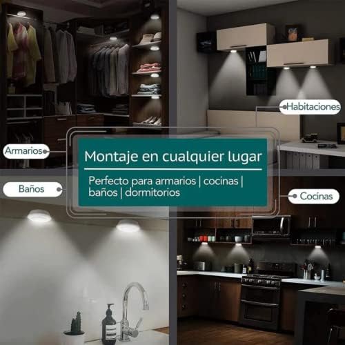 LED ışık, yapışkan, kablosuz aydınlatma için, 3 LED, pille çalışan, kablosuz, iç mekan, dolaplar, mutfak, yatak odası, prizsiz banyo için
