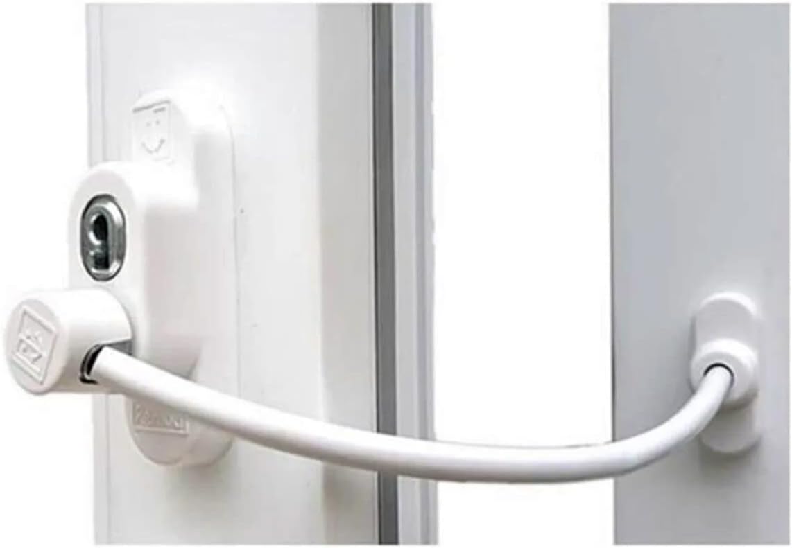 Alternative view of 3 Adet Çelik Halatlı Pvc Pencere Çocuk Emniyet Kilidi Beyaz