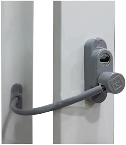 5 Adet Çelik Halatlı Pvc Pencere Çocuk Emniyet Kilidi Gri