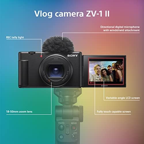 ZV-1II Vlog kamera | Dijital kamera (geniş açılı zoom objektifi, vlogging için ayarlanabilir ekran, 4K video, çok yönlü mikrofon) Siyah