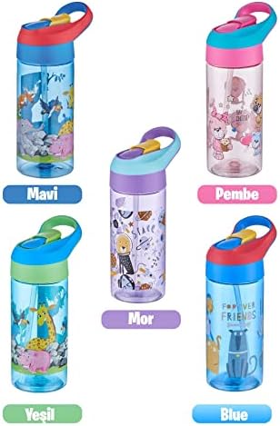 Alternative view of 500ml Tritan Kalın Pipetli Çocuk Okul Su Matarası Mavi