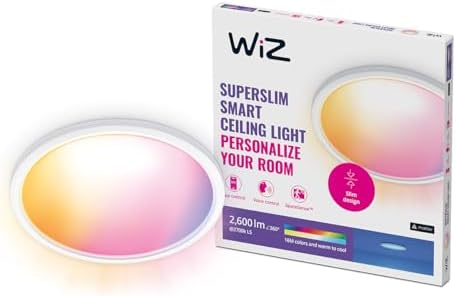 Wiz SuperSlim 22W Beyaz Sıva Üstü RGB Akıllı LED Yuvarlak Panel Tavan Armatürü 42 cm çapında 2600 Lumen