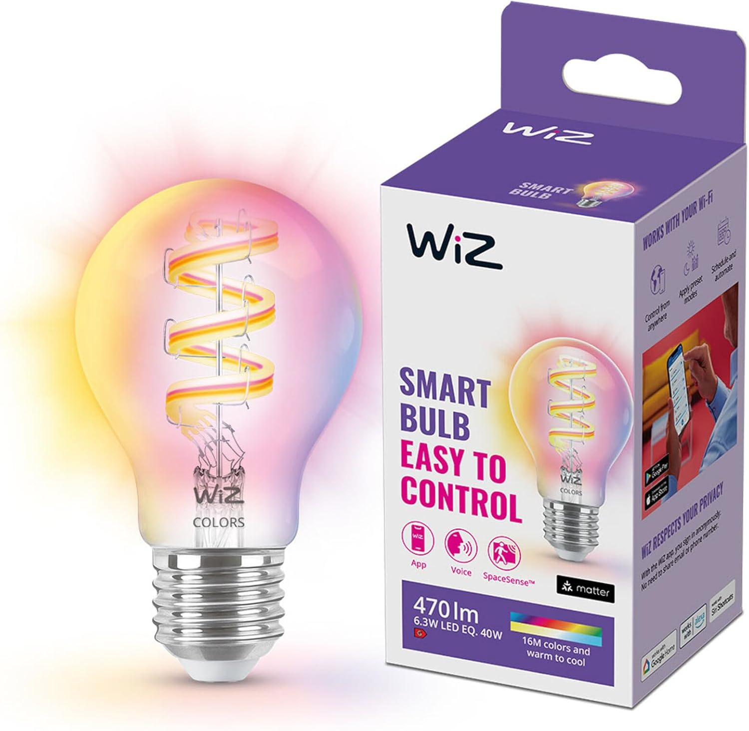 Alternative view of Wiz Filament Ampul Şeffaf 40W A60 E27