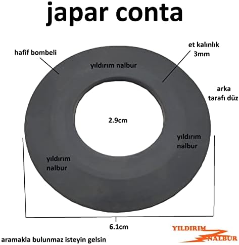 Alternative view of 2 ADET JAPAR REZERVUAR İÇ TAKIM KAPAMA CONTASI 6.5CM BOMBELİ MODEL BOŞALTMA CONTA