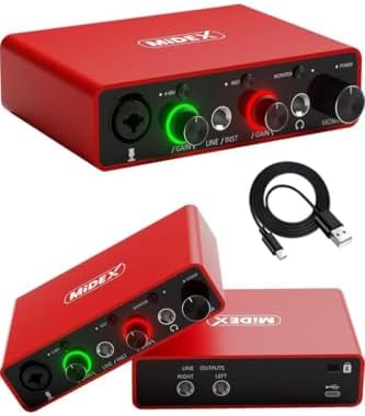 GLX-700RD Üst Segment Usb Stüdyo Ses Kartı 2 Giriş 2 Çıkış 24bit/192kHz