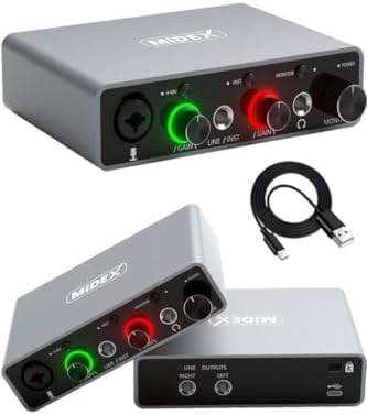 GLX-700GR Üst Segment Usb Stüdyo Ses Kartı 2 Giriş 2 Çıkış 24bit/192kHz