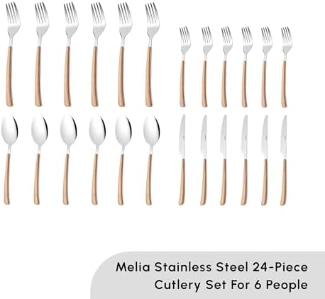Melia Platin 6 Kişilik 24 Parça Çatal Kaşık Bıçak Takımı