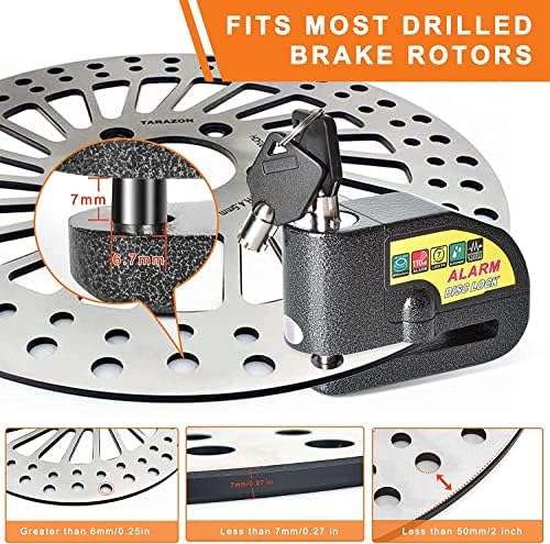 Motosiklet Disk Kilidi Alarmlı Motor Kilidi 110 DB Waterproof Yüksek Kaliteli Siyah