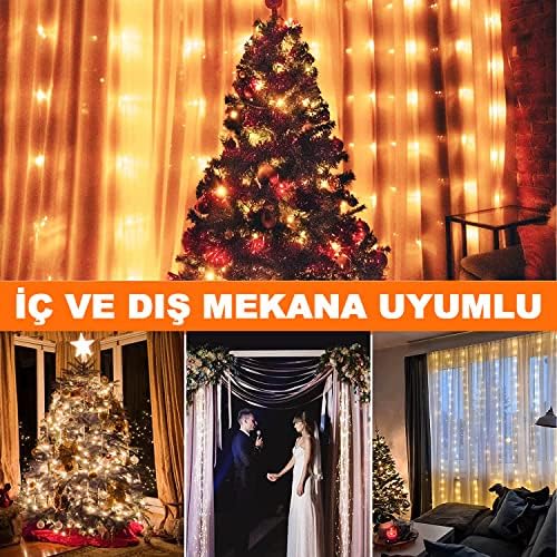 Alternative view of 3x3 Metre Led Kumandalı Perde Asma Kancalı Led Yılbaşı Led Gün Işığı Led Işık 8 Modlu Parti Işığı Dekoratif Işık Led Saçak Led Işık Perde Led Yılbaşı Dekorasyon