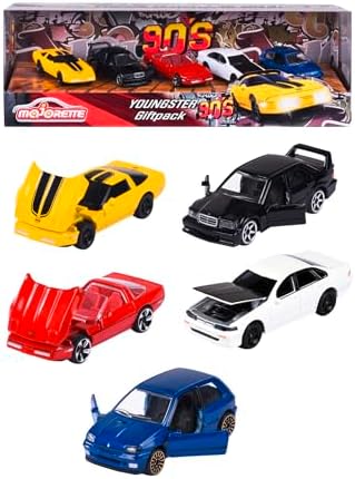 , 212052021, Youngster 90s 5 Li Araç Seti, Die-Cast (Metal), 7,5 cm, Açılabilir Parçalar, Lisanslı, Serbest Tekerlekli