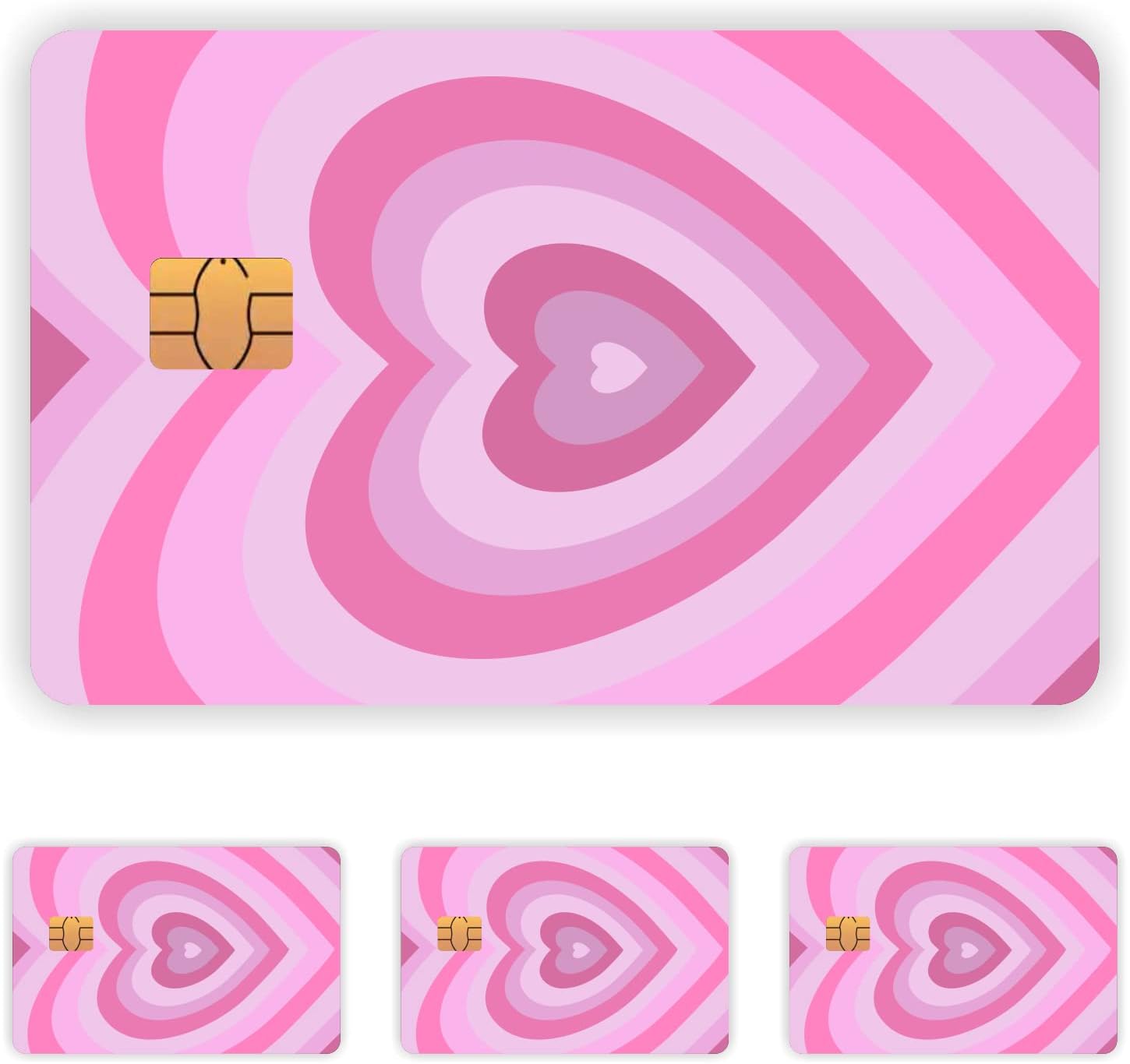 4 Adet Pembe Kalpli Kart Kaplama Kart Etiketi