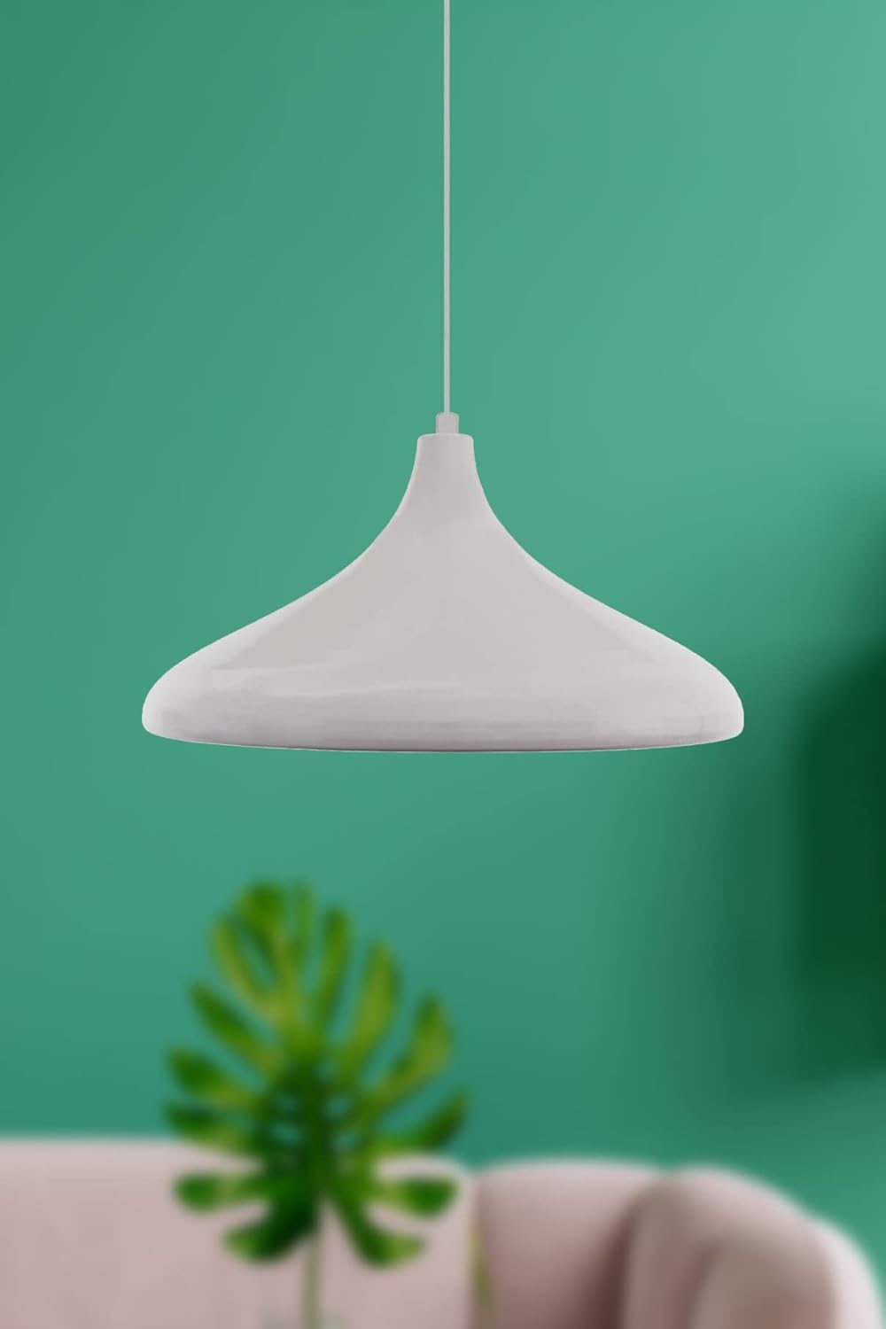 Nil Özel Tasarım Modern Parlak Beyaz Salon - Mutfak - Cafe Metal Tekli Sarkıt Avize Parlak Beyaz 18 x 32