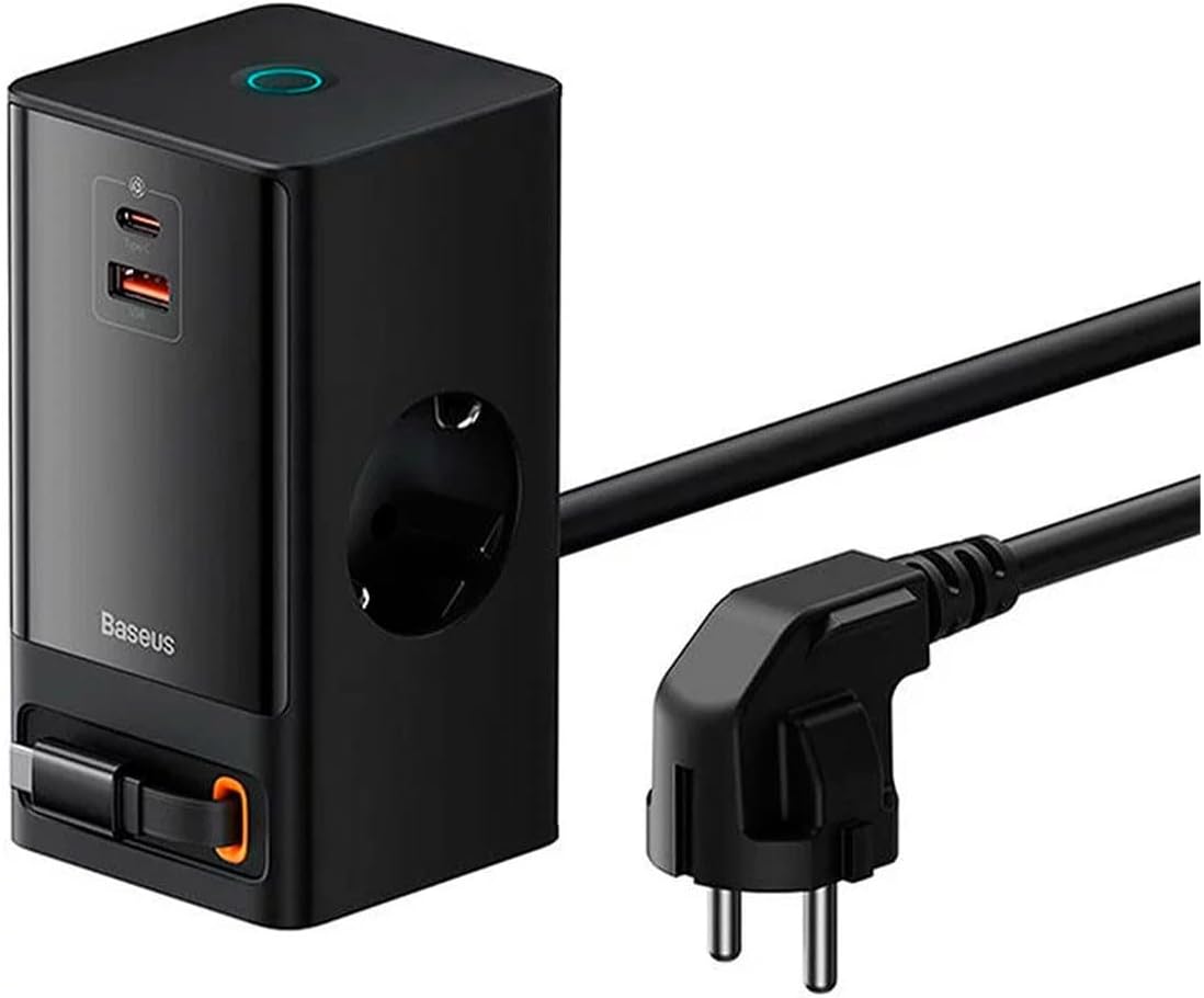 Alternative view of PowerCombo Dijital Priz 2AC+1U+1C+Geri Çekilebilir-C 65W 1.5m Güç Kablosu ile AB Siyah