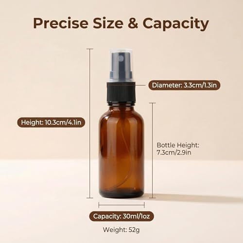 Alternative view of 5 adet 30ml 1oz cam ince sis sprey şişeleri uçucu yağlar için Mini sprey şişeleri doldurulabilir kozmetik konteyner parfüm numune şişeleri cilt bakımı ve aromaterapi için siyah püskürtücüler ile