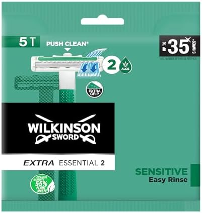 Wilkinson Sword 2 Sensitive tek kullanımlık tıraş makinesi, erkekler için 5