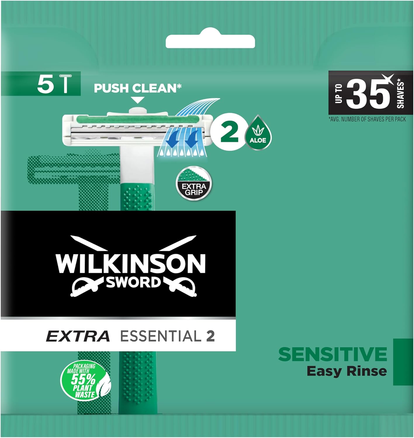 Alternative view of Wilkinson Sword 2 Sensitive tek kullanımlık tıraş makinesi, erkekler için 5