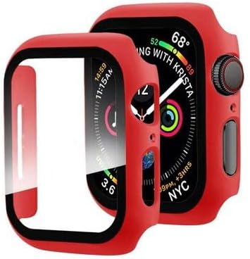 uyumlu 360 Derece Koruma Seri 1 2 3 4 5 6 7 8 SE Ultra 38mm 40mm 42mm 44mm Kasa ve Ekran Koruyucu (44mm Kırmızı)