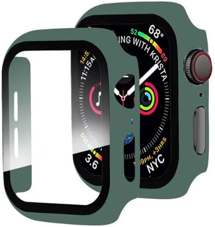 uyumlu 360 Derece Koruma Seri 1 2 3 4 5 6 7 8 SE Ultra 38mm 40mm 42mm 44mm Kasa ve Ekran Koruyucu (42mm Koyu Yeşil)