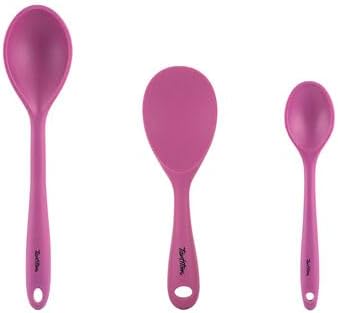 Vişne Renkli 3lü Silikon Kaşık Seti