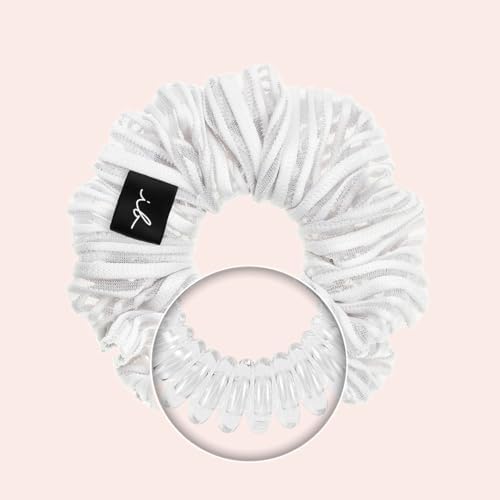 invisibobble Saç lastiği Care beyaz Scrunchie Pure, saç lastikleri kızlar ve kadınlar için güçlü tutuş, Scrunchies kadife beyaz, Münih'in kalbinde tasarlanmıştır