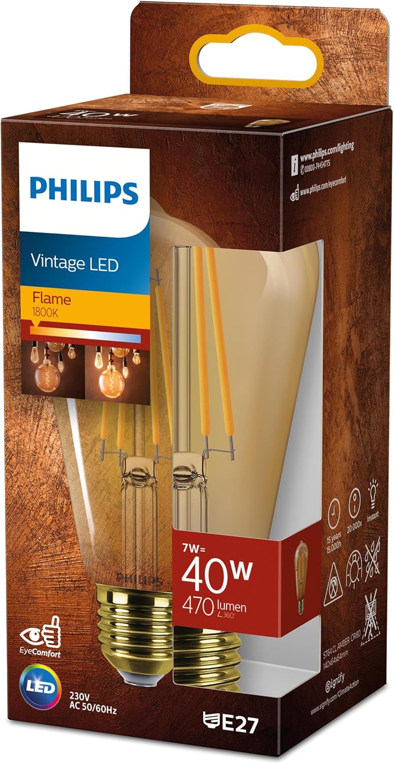 LEDclassic E27 lamba, altın, 40 W yerine geçer, sıcak beyaz (1800 Kelvin), dekoratif lamba