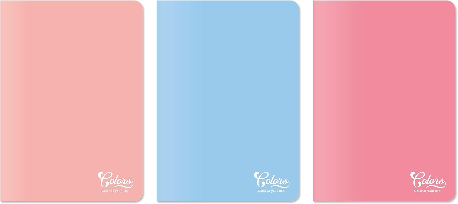 Alternative view of Colors A4 80 Yaprak Çizgili Defter 3'lü Paket, Somon, Pembe, Mavi