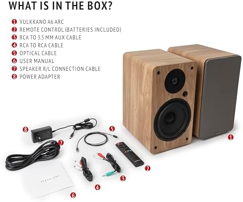 Alternative view of A6 ARC Aktif Hoparlör Kahverengi (HDMI ARC,RCA Bluetooth,Optik,USB,Sub Out)