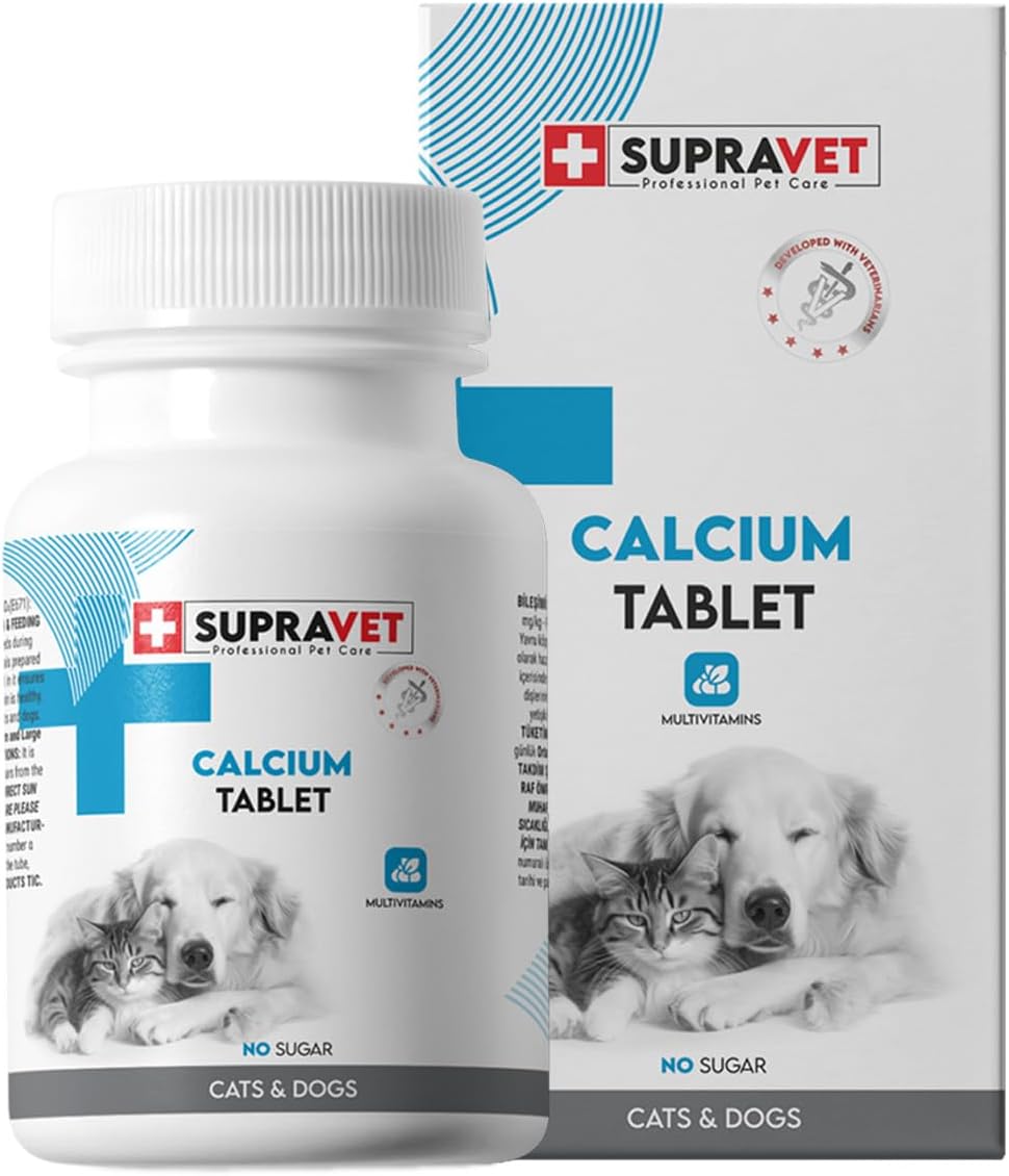 Supravet Calcium Kedi ve Köpekler İçin Kalsiyum Tablet 75 Adet