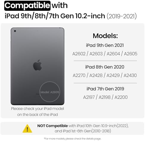 Alternative view of iPad 9. Nesil (10,2 inç, 2021) Çıkarılabilir Klavyeli Kılıf, Sihirli İzleme Dörtgeni, 7 Renk Arkadan Aydınlatmalı, Portre/Manzara Modları, iPad 8./7. Nesil için Kamera Kapaklı Sağlam Klavye