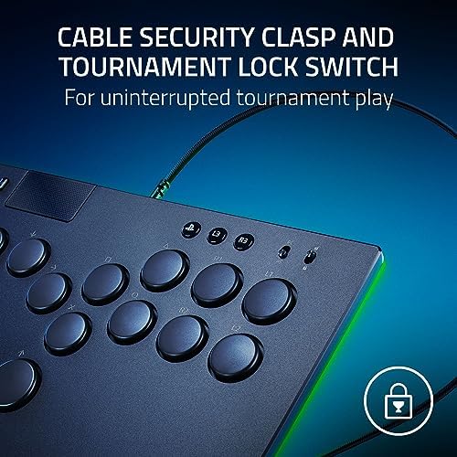 Kitsune - PS5 ve PC için optik tüm düğmeli arcade kontrol cihazı (4 hassas hareket tuşlu düzen, düz doğrusal optik anahtarlar, ince, taşınabilir gövde) Siyah