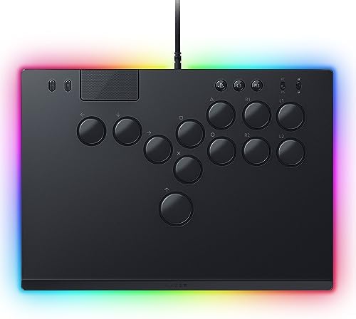 Alternative view of Kitsune - PS5 ve PC için optik tüm düğmeli arcade kontrol cihazı (4 hassas hareket tuşlu düzen, düz doğrusal optik anahtarlar, ince, taşınabilir gövde) Siyah