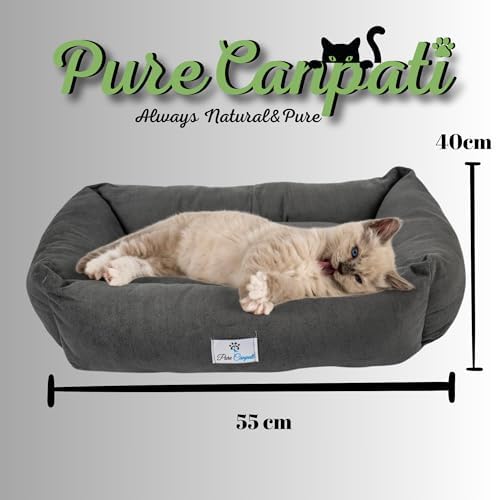 PureCanpati Kedi Yatağı, Küçük Irk Köpek Yatağı 55 cm X 40 cm Renk