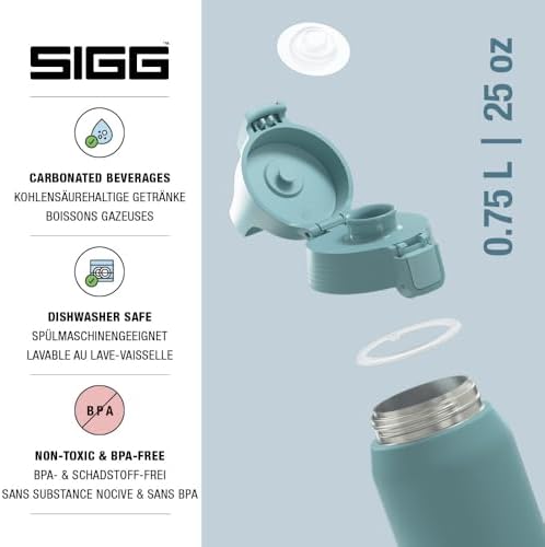Alternative view of - Yalıtımlı içecek şişesi – Shield Therm One Morning Blue – Asitli içecekler için uygundur – Sızdırmaz – Bulaşık makinesinde yıkanabilir – BPA içermez –%90 geri dönüştürülmüş paslanmaz çelik –