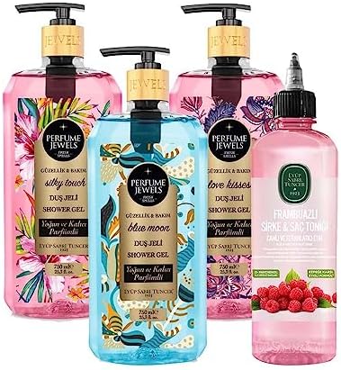 Blue, Silky, Kisses Duş Jeli 750 ml Ve Frambuazlı Sirkeli Saç Toniği 500 ml