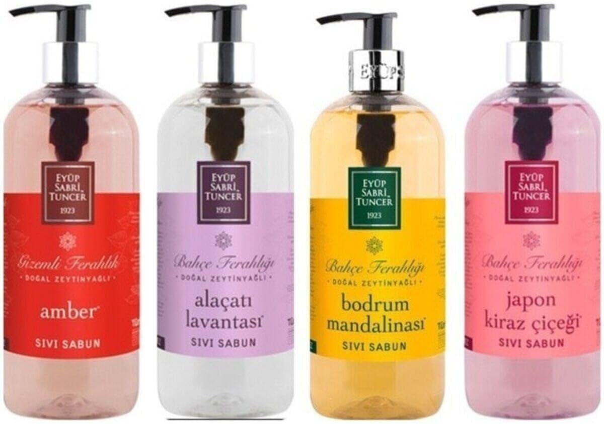 , Lavanta, Kiraz Çiçeği, Mandalina Sıvı Sabun 500 ml x 4