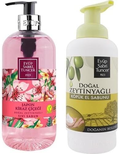 Zeytinyağlı Köpük El Sabunu ve Kiraz Çiçeği Sıvı Sabun