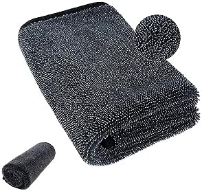 Alternative view of Süper Emici Oto Kurulama Bezi Araç Temizlik Havlusu Mikrofiber Temizleme Bezi Araba Yıkama Süngeri (50x70cm) (Gri)