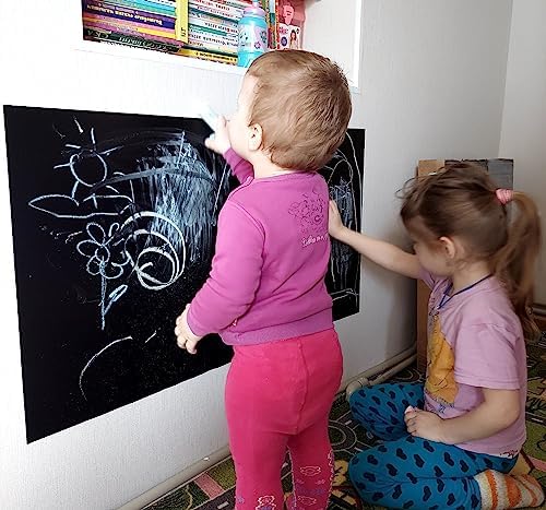 Büyük Boy Yapışkanlı Kara Tahta Tebeşir Hediyeli 100x30cm