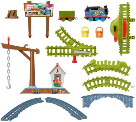 Thomas & Pille çalışan Thomas ve Troublesome Truck ile Thomas ve Arkadaşları Boya Teslimatı Motorlu Tren Seti, 3 yaş üstü çocuklar için, HTN34