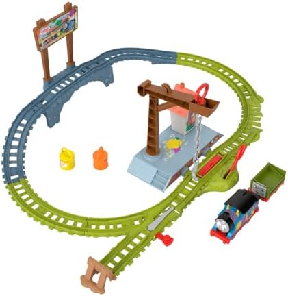 Alternative view of Thomas & Pille çalışan Thomas ve Troublesome Truck ile Thomas ve Arkadaşları Boya Teslimatı Motorlu Tren Seti, 3 yaş üstü çocuklar için, HTN34